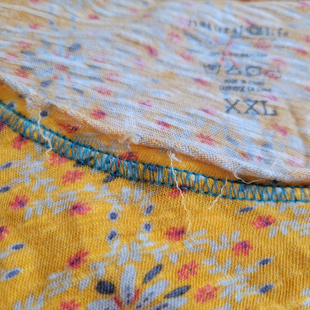 Women’s Yellow Floral Short Sleeve Top - Picture 5 of 7